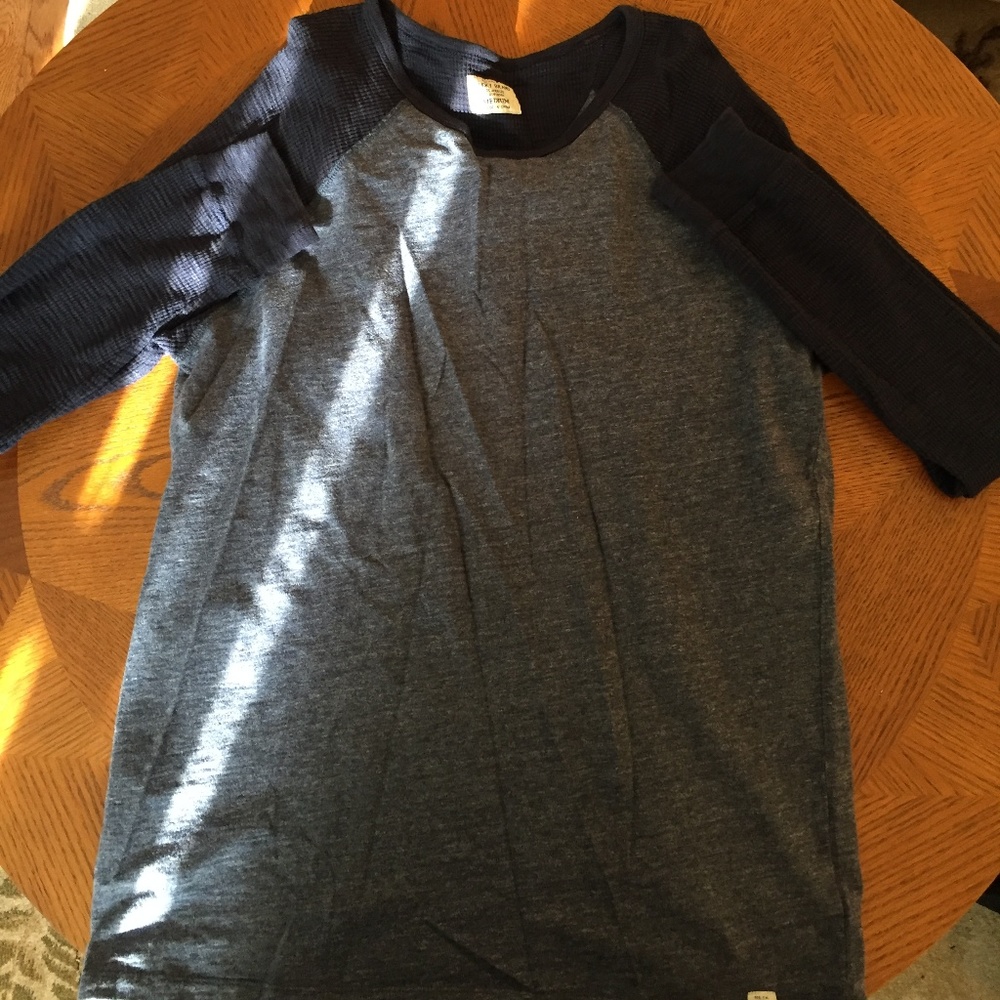 Lucky Brand Long Sleeve Shirt Grey Blue M Medium
